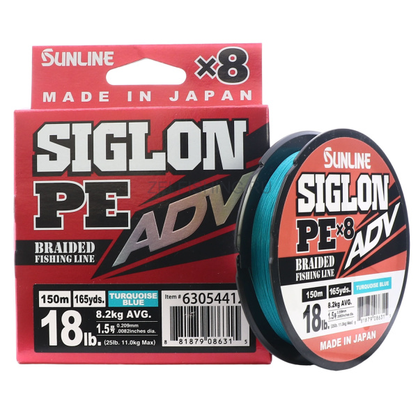 Плетеный шнур Sunline Siglon PEx8 ADV Blue 150м #1.5/18lb