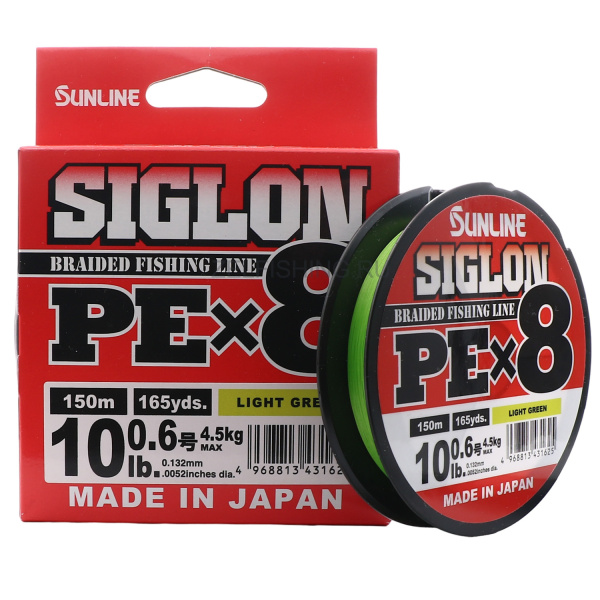 Плетеный шнур Sunline Siglon PE х8 Light Green 150м #0.6