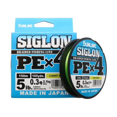 Плетеный шнур Sunline Siglon PE x4 Light Green 150 м #0.3/5LB