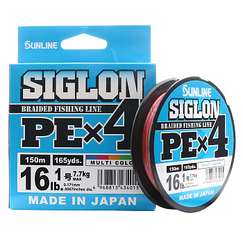 Плетеный шнур Sunline Siglon PE x4 Multicolor 150м